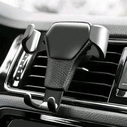 1Pc Car Air Outlet Car Holder Multifunctional Mobile Phone Navigation Holder Gravity Car Phone Holder Leather Pattern Holder Car Accessories