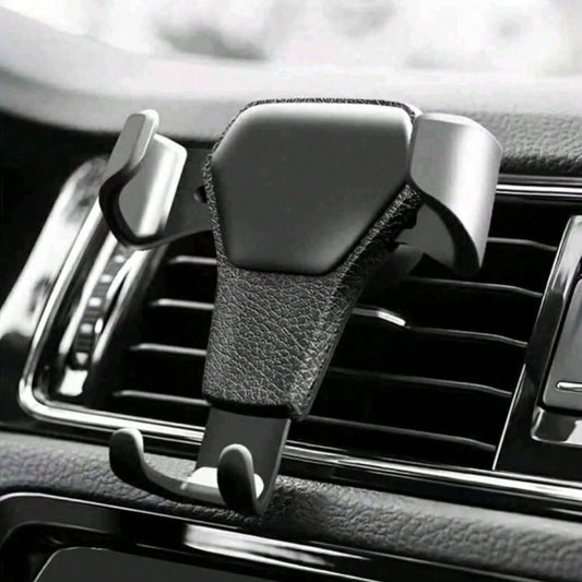 1Pc Car Air Outlet Car Holder Multifunctional Mobile Phone Navigation Holder Gravity Car Phone Holder Leather Pattern Holder Car Accessories