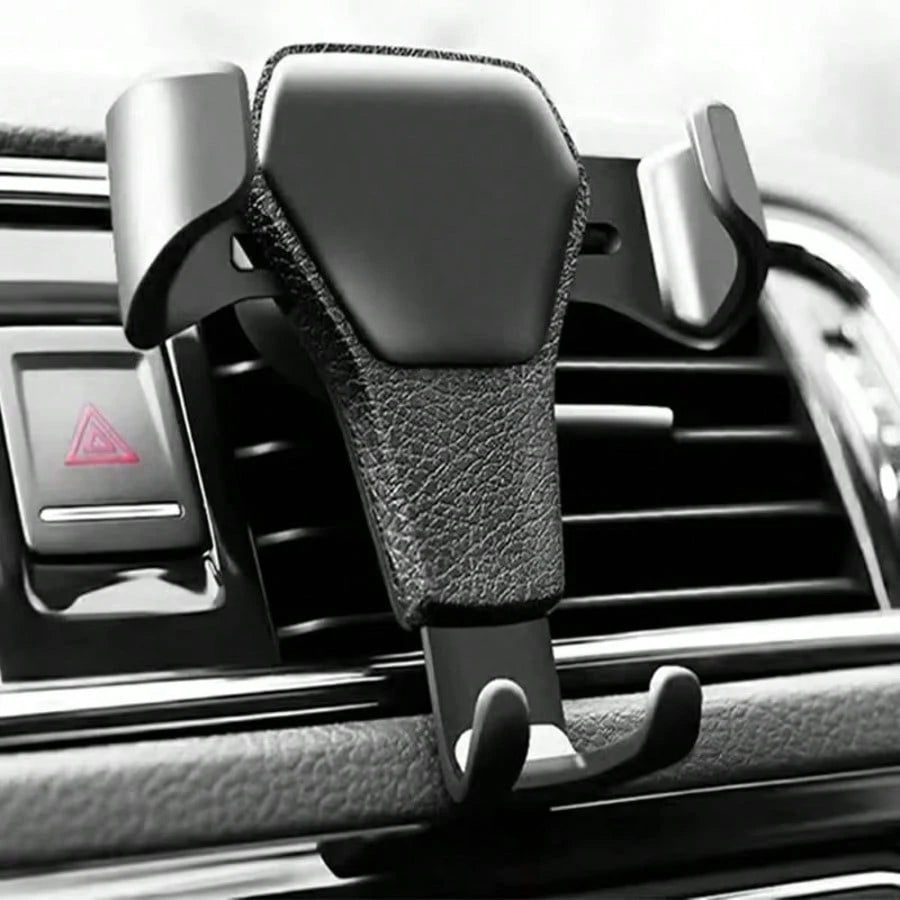 1Pc Car Air Outlet Car Holder Multifunctional Mobile Phone Navigation Holder Gravity Car Phone Holder Leather Pattern Holder Car Accessories