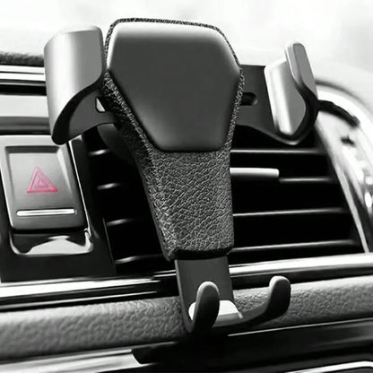 1Pc Car Air Outlet Car Holder Multifunctional Mobile Phone Navigation Holder Gravity Car Phone Holder Leather Pattern Holder Car Accessories