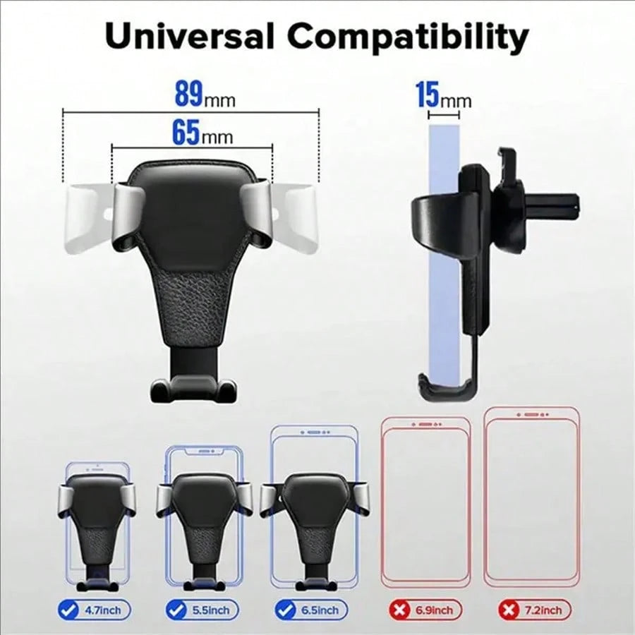 1Pc Car Air Outlet Car Holder Multifunctional Mobile Phone Navigation Holder Gravity Car Phone Holder Leather Pattern Holder Car Accessories