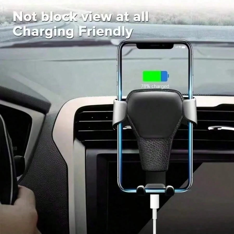 1Pc Car Air Outlet Car Holder Multifunctional Mobile Phone Navigation Holder Gravity Car Phone Holder Leather Pattern Holder Car Accessories