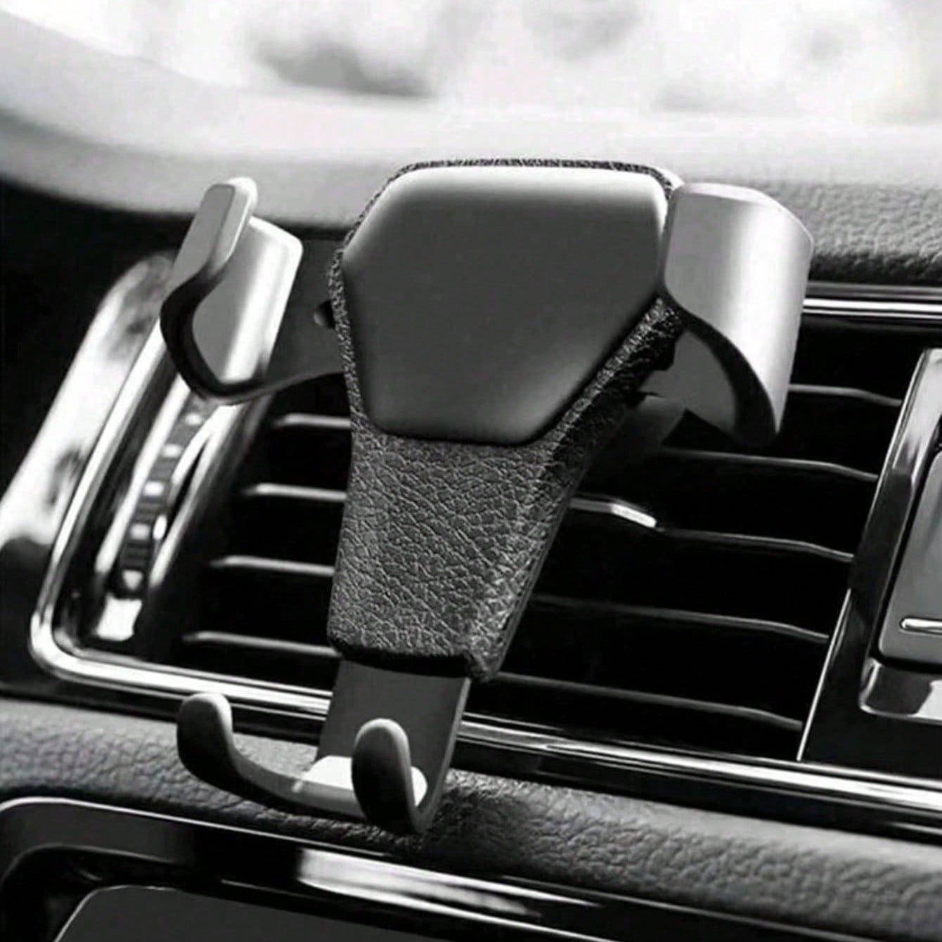 1Pc Car Air Outlet Car Holder Multifunctional Mobile Phone Navigation Holder Gravity Car Phone Holder Leather Pattern Holder Car Accessories