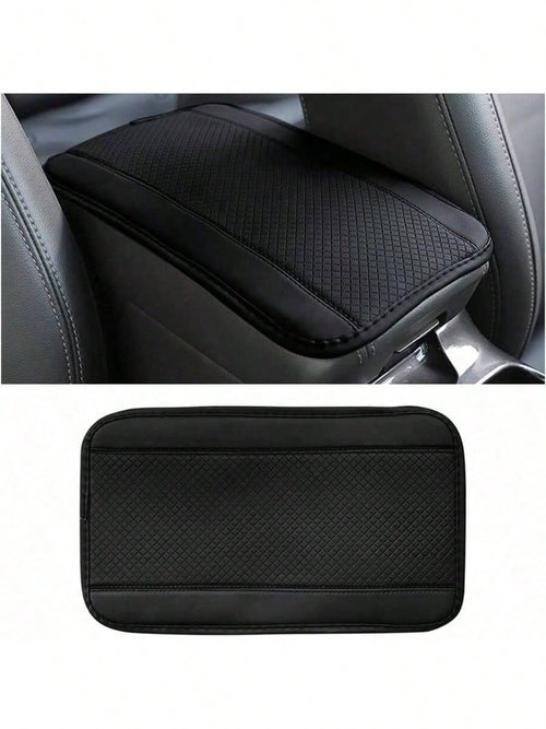 1pc Car Center Console Pad, PU Leather Center Console Mats, Universal Car Armrest Pad, Breathable Vehicle Armrest Box Pad, Soft Central Handrail Box Cover Pad, Car Interior Anti-Slip Armrest Cushion P