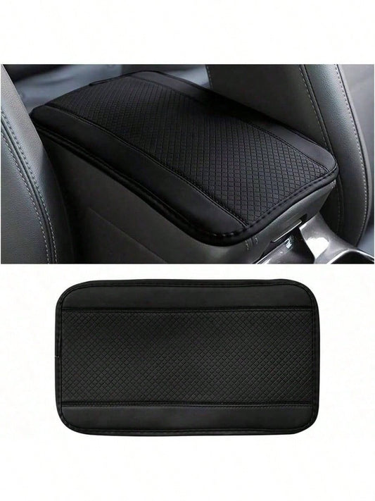 1pc Car Center Console Pad, PU Leather Center Console Mats, Universal Car Armrest Pad, Breathable Vehicle Armrest Box Pad, Soft Central Handrail Box Cover Pad, Car Interior Anti-Slip Armrest Cushion P