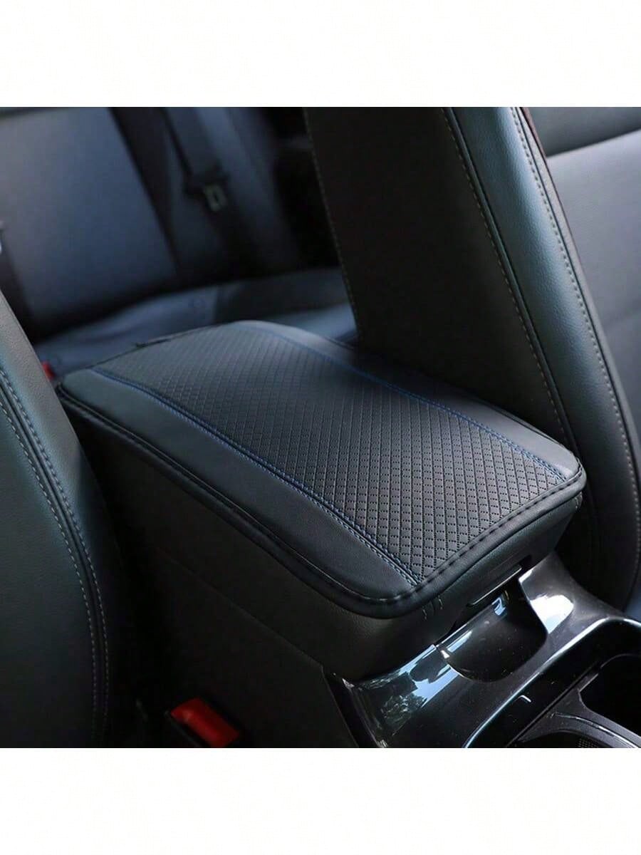 1pc Car Center Console Pad, PU Leather Center Console Mats, Universal Car Armrest Pad, Breathable Vehicle Armrest Box Pad, Soft Central Handrail Box Cover Pad, Car Interior Anti-Slip Armrest Cushion P