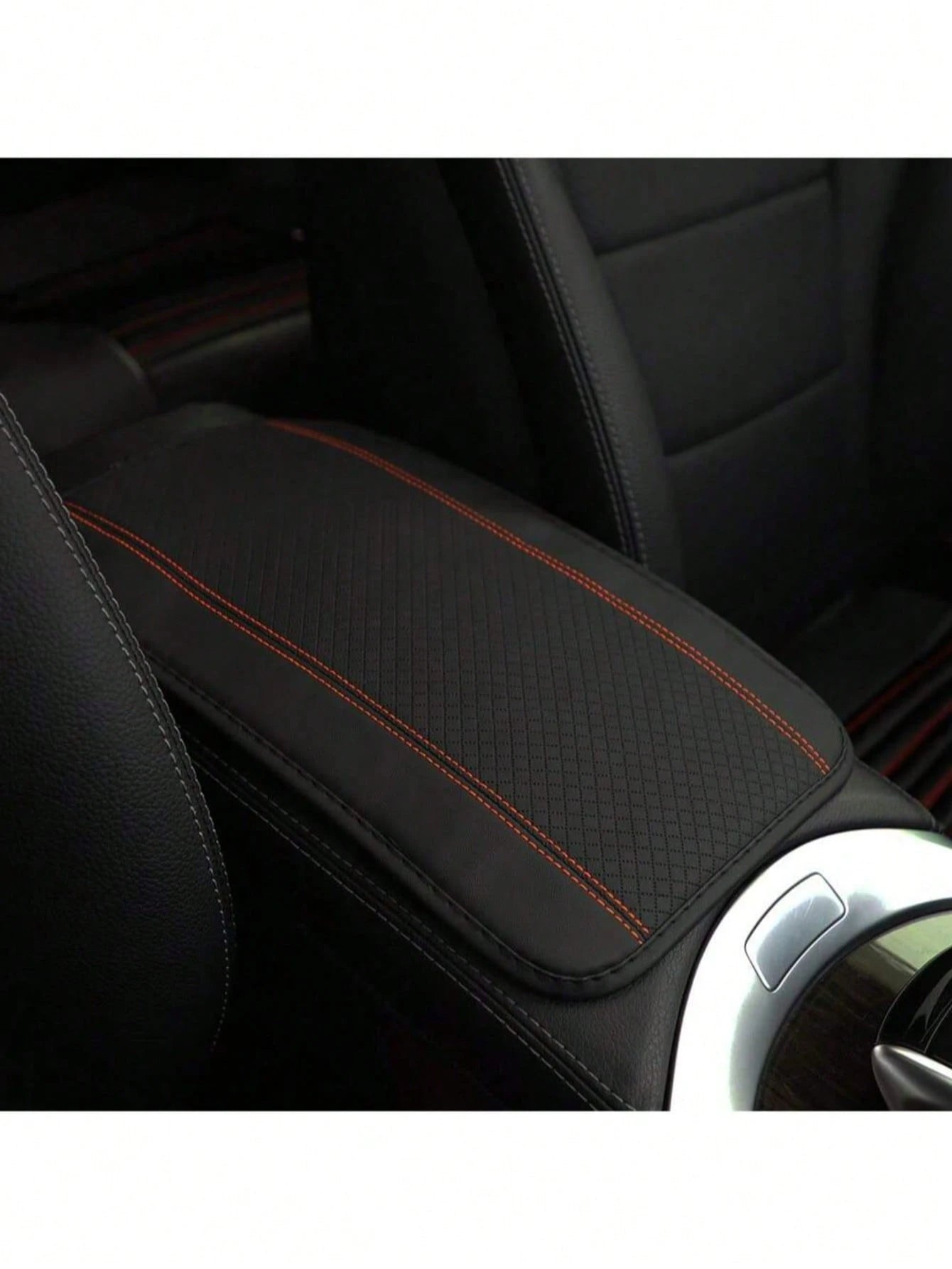 1pc Car Center Console Pad, PU Leather Center Console Mats, Universal Car Armrest Pad, Breathable Vehicle Armrest Box Pad, Soft Central Handrail Box Cover Pad, Car Interior Anti-Slip Armrest Cushion P