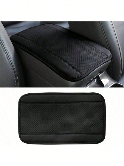 1pc Car Center Console Pad, PU Leather Center Console Mats, Universal Car Armrest Pad, Breathable Vehicle Armrest Box Pad, Soft Central Handrail Box Cover Pad, Car Interior Anti-Slip Armrest Cushion P