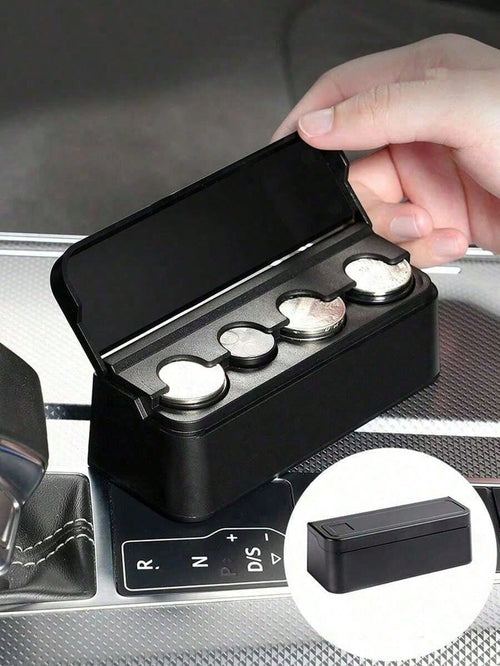 1pc Car Coin Storage Box, Car Coin Clip, Mixed Coin Bank, Multifunctional Adhesive Coin Holder For Car