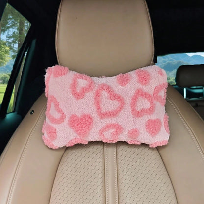 1pc Car Neck Pillow, Plush Particle Filled, Suitable For All Seasons, Women Car Interior Decor