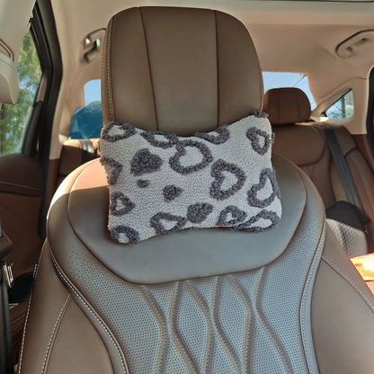 1pc Car Neck Pillow, Plush Particle Filled, Suitable For All Seasons, Women Car Interior Decor