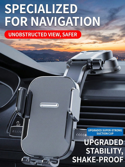 1pc Car Phone Holder Mount, Upgraded 360° Rotation Dashboard Stand, Strong Suction Handsfree Phone Mount, Universal Compatible For Car GPS Navigation