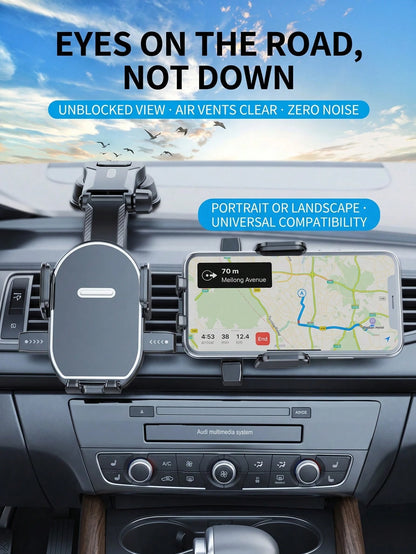 1pc Car Phone Holder Mount, Upgraded 360° Rotation Dashboard Stand, Strong Suction Handsfree Phone Mount, Universal Compatible For Car GPS Navigation