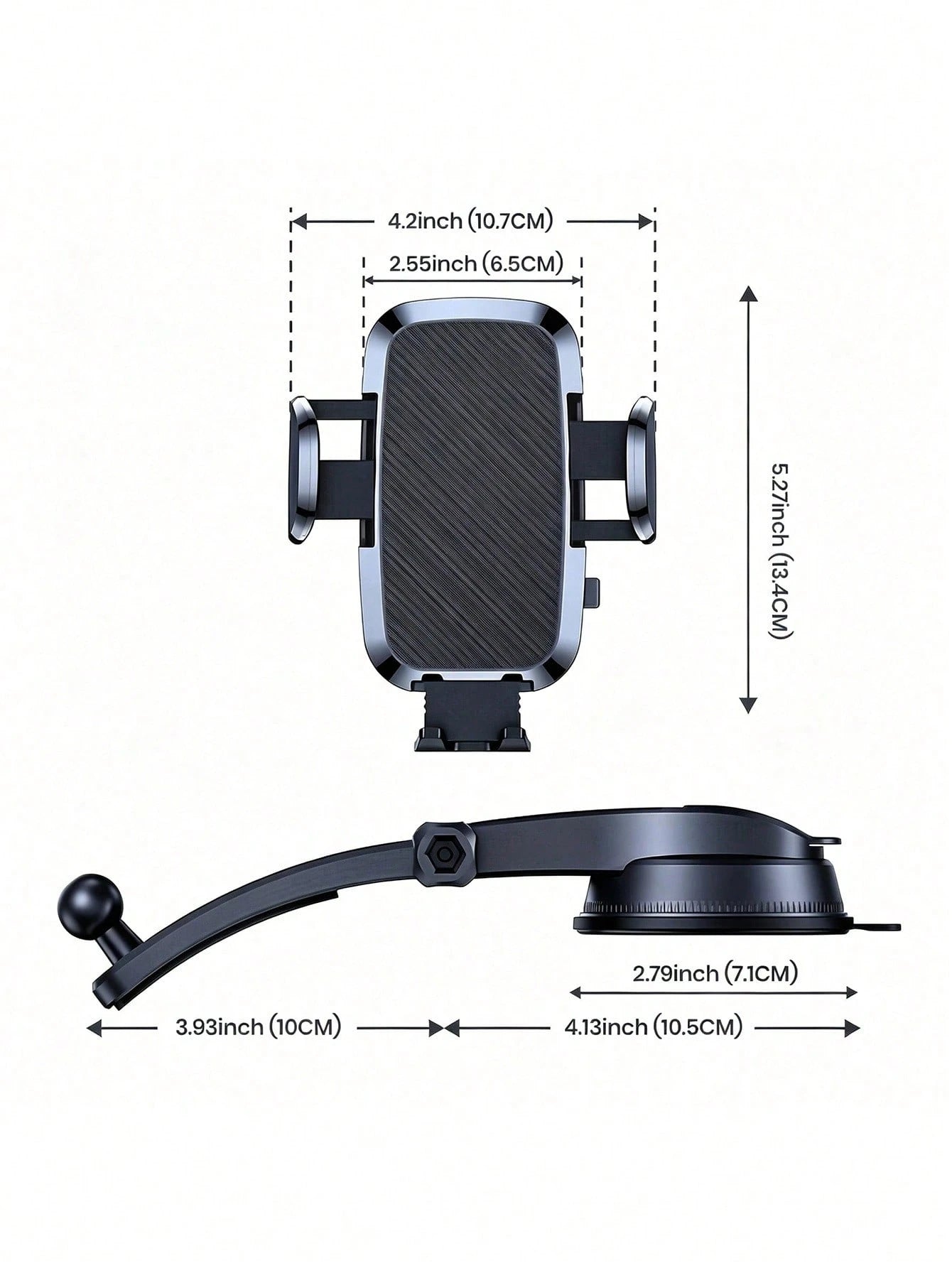 1pc Car Phone Holder Mount, Upgraded 360° Rotation Dashboard Stand, Strong Suction Handsfree Phone Mount, Universal Compatible For Car GPS Navigation
