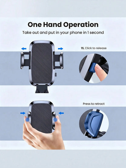 1pc Car Phone Holder Mount, Upgraded 360° Rotation Dashboard Stand, Strong Suction Handsfree Phone Mount, Universal Compatible For Car GPS Navigation