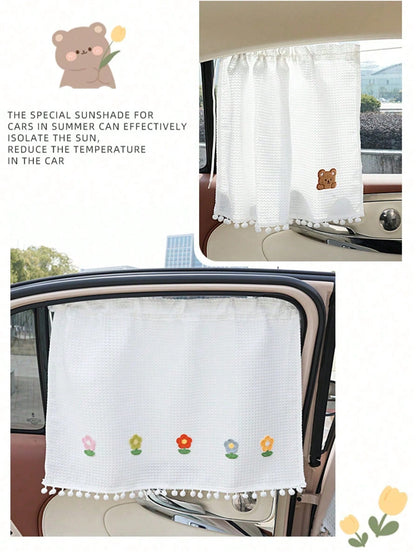 1pc Car Side Window Sunshade Suction Cup Interior Curtain Baby Children UV Protection Heat Insulation