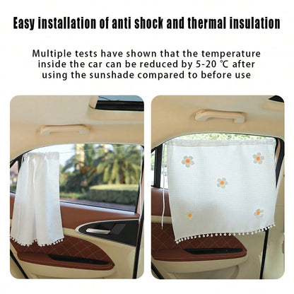 1pc Car Side Window Sunshade Suction Cup Interior Curtain Baby Children UV Protection Heat Insulation
