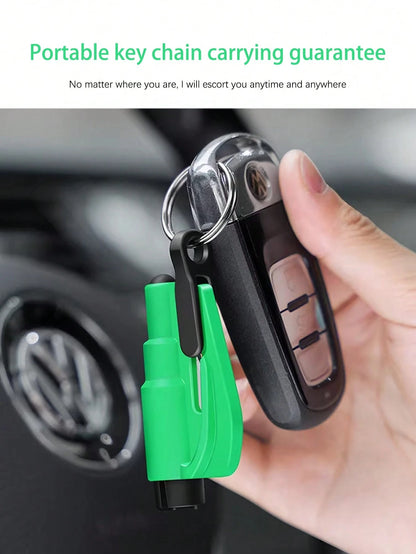 1pc Car Spring Window Breaker Multifunctional Mini Hammer Escape Keychain Portable Vehicle Emergency Glass Cutter Seat Belt Cutter