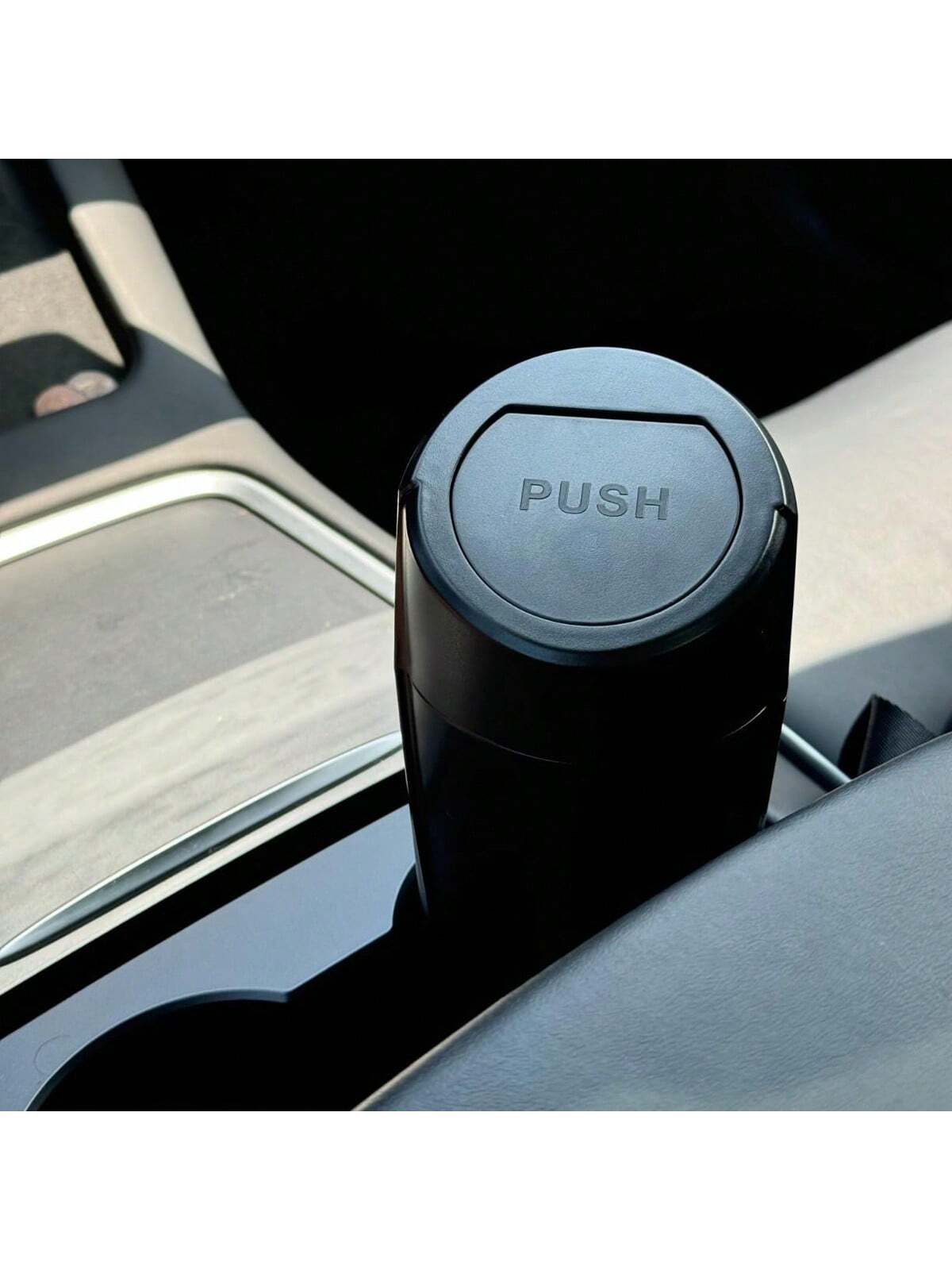 1pc Car Trash Can With Lid- Car Trash Can Cup Holder- Black Mini Leak-Proof Vehicle Trash Can With 15 Trash Bags- Car Front And Rear Seat Accessories Storage And Organization