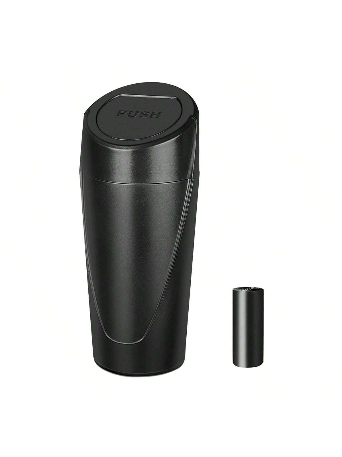 1pc Car Trash Can With Lid- Car Trash Can Cup Holder- Black Mini Leak-Proof Vehicle Trash Can With 15 Trash Bags- Car Front And Rear Seat Accessories Storage And Organization