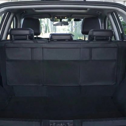 1pc Car Trunk Organizer Storage Bag Mesh Bag Organizer Bag SUV MPV Trunk Rear Seat Storage Bag Umbrella Holder Racket Holder