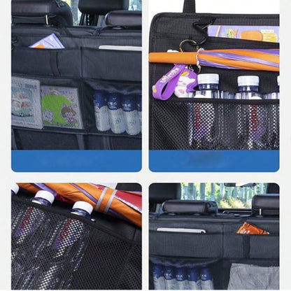 1pc Car Trunk Storage Mesh Bag, Organizer Compartment Holder For SUV, MPV, Rear Seat, For Umbrella, Racket