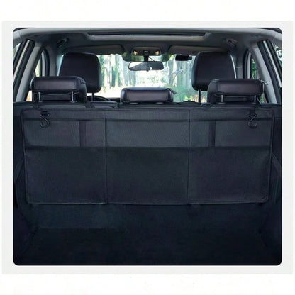 1pc Car Trunk Storage Mesh Bag, Organizer Compartment Holder For SUV, MPV, Rear Seat, For Umbrella, Racket