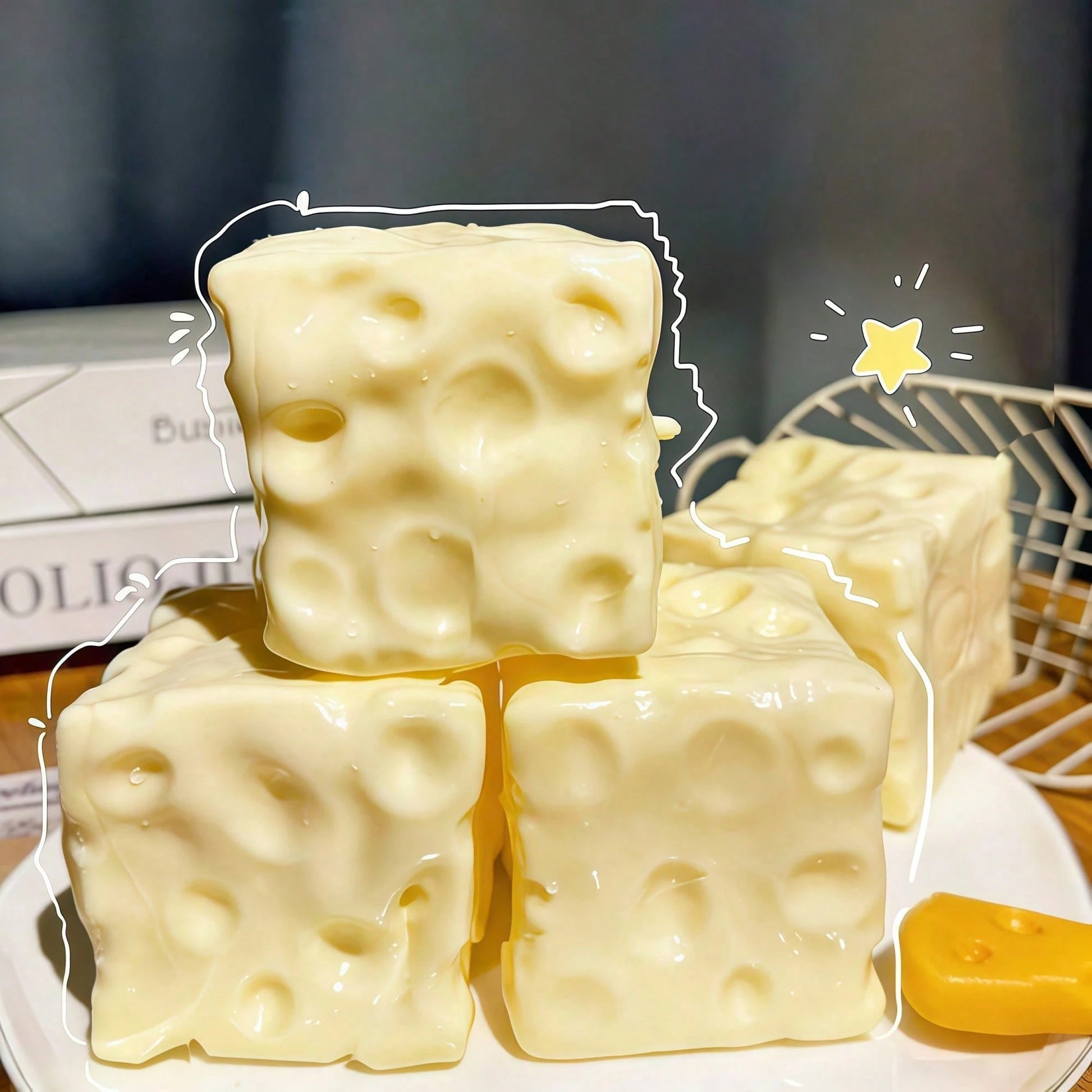 1pc Cheese Squishy, Giant Squishy Toys Cheese Cube Stress Relief Ball, Fidget Squishy Toy Cheese-Shaped Squeezable Ball, Non-Rebound, Stress-Relief Fingertip Toy, Cheese Squish Kids Toy, Crunchy Squis
