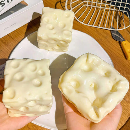 1pc Cheese Squishy, Giant Squishy Toys Cheese Cube Stress Relief Ball, Fidget Squishy Toy Cheese-Shaped Squeezable Ball, Non-Rebound, Stress-Relief Fingertip Toy, Cheese Squish Kids Toy, Crunchy Squis