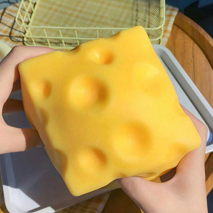 1pc Cheese Squishy, Giant Squishy Toys Cheese Cube Stress Relief Ball, Fidget Squishy Toy Cheese-Shaped Squeezable Ball, Non-Rebound, Stress-Relief Fingertip Toy, Cheese Squish Kids Toy, Crunchy Squis