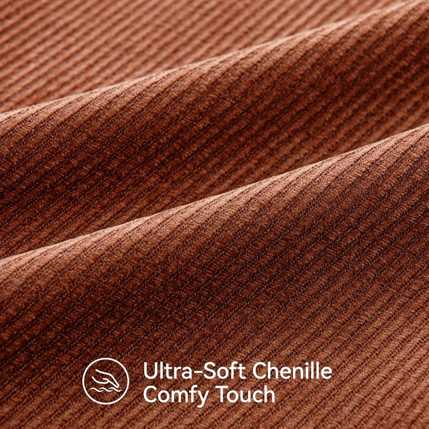 1pc Chenille Solid Striped Decorative Throw Pillow Cover, Suitable For Sofa, Living Room, Bed