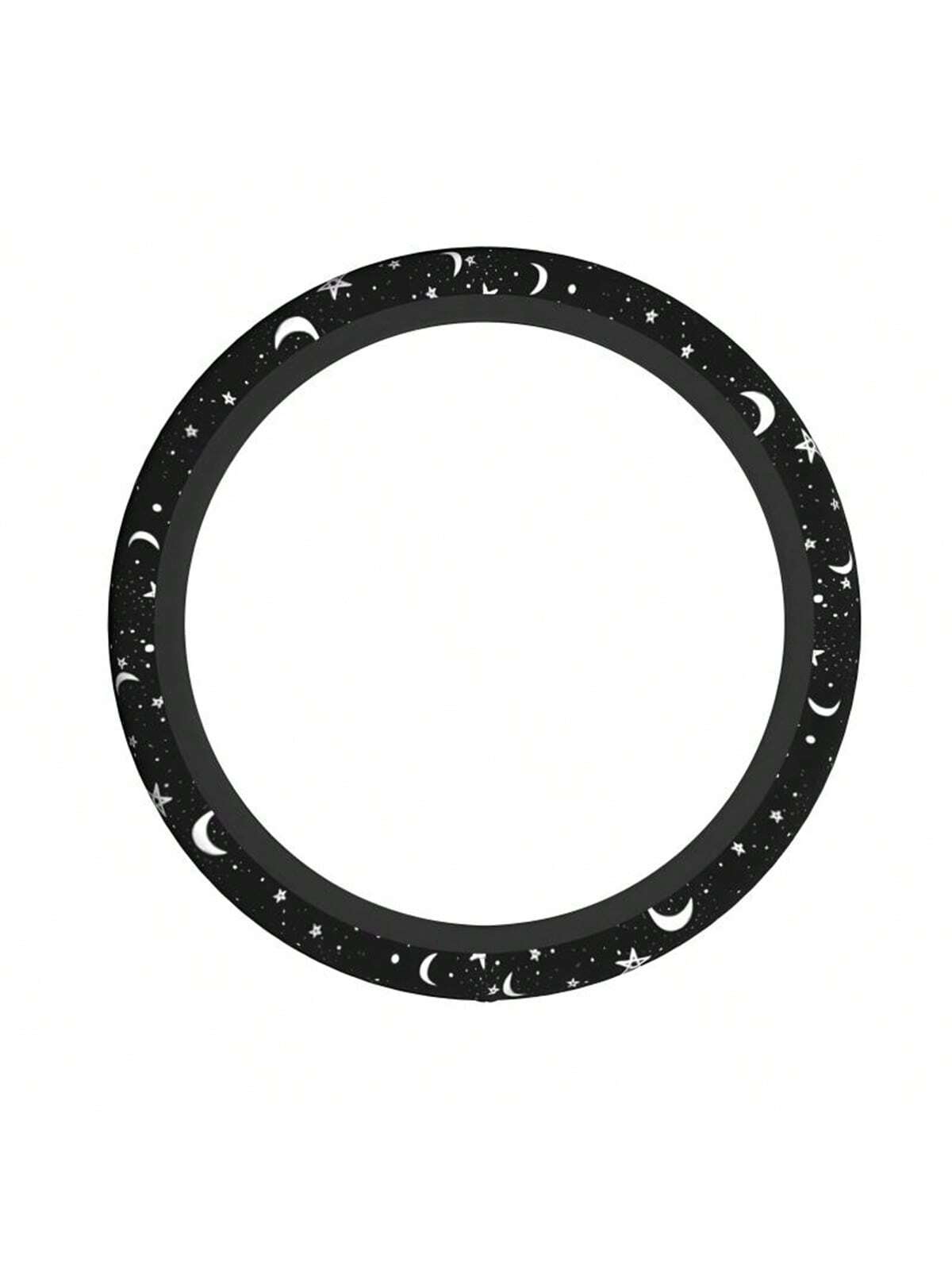 1pc Chic Car Steering Wheel Cover With Star & Moon Pattern, New Design, Non-Slip, No Inner Ring, Decorative Interior Car Accessories