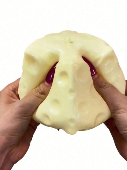 1PC Children Cheese Crunchy Squishy Toy, Oversized Cube Cheese Stress Relief Squeezable Ball, Non Rebound Fingertip Fidget Squishies, Holiday Gift Decompression Toy Soft Cheese