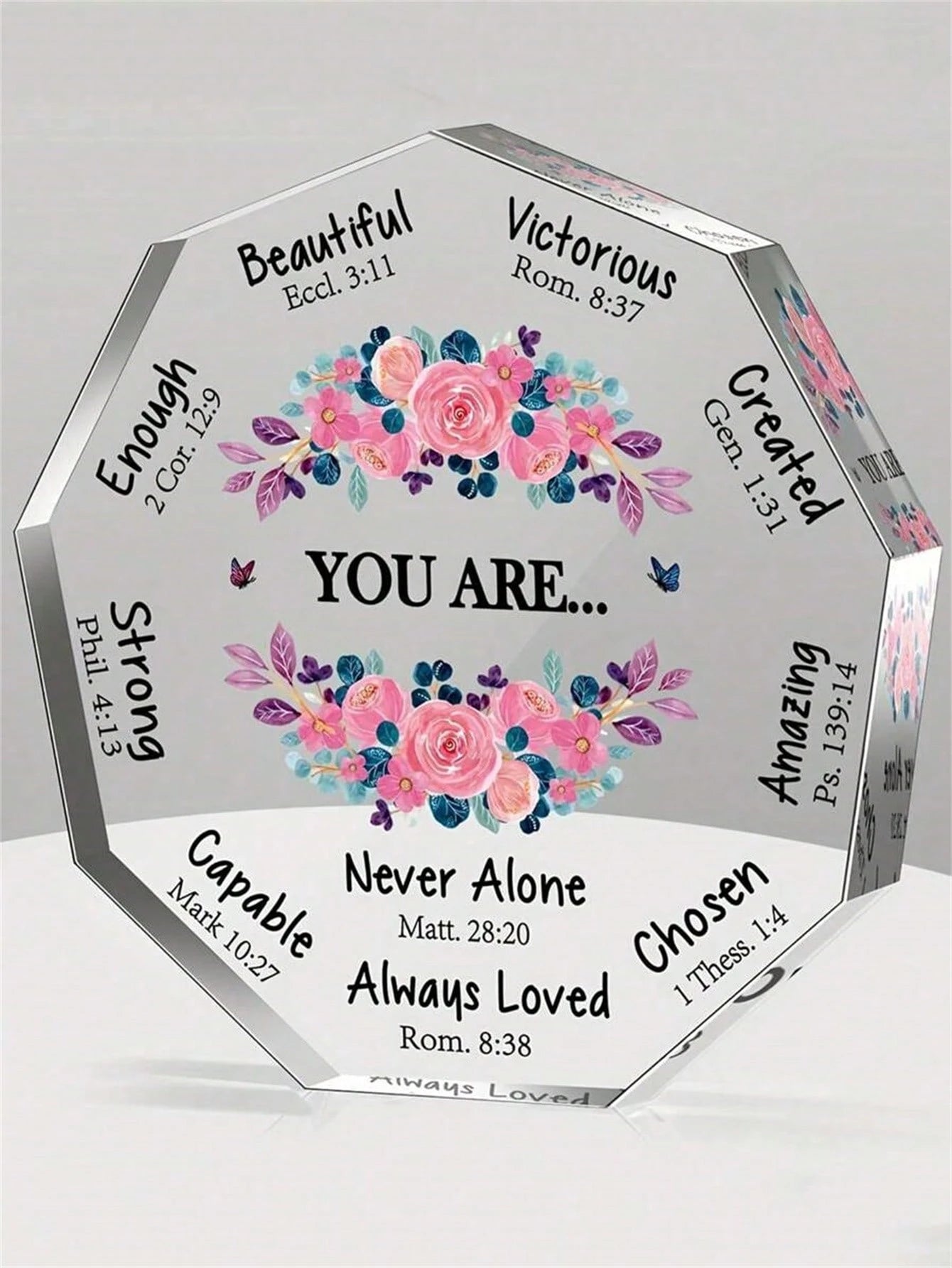 1pc Christian Acrylic Gift For Women, Birthday Gift, Inspirational Retro Gifts, Spiritual Gifts, Catholic Gift For Mom, Friend, Coworker, Sister, Christian Home Office Decor Sign Graduation