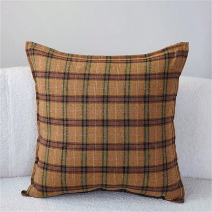 1pc Classic Plaid Pillow Cover, Retro Cushion Pillow Sham, Scottish Style Decorative Pillow Case, French Sofa Pillow Slip, Without Insert, Removable Zipper Cover