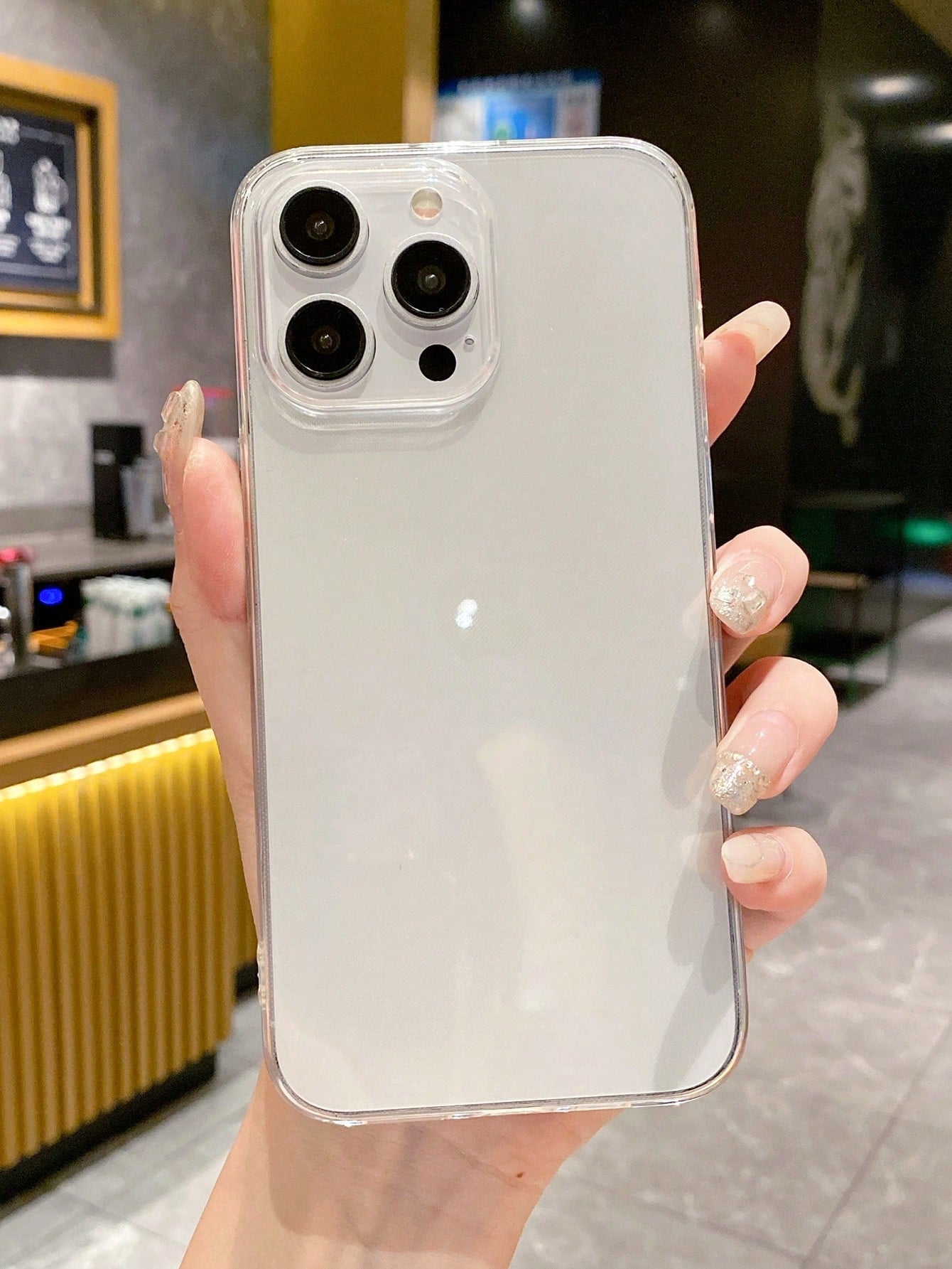 1pc Classic Transparent Soft Phone Case With Large Hole, Compatible With IPhone, Galaxy And Other Smartphones, International Version,  Not The Domestic Version
