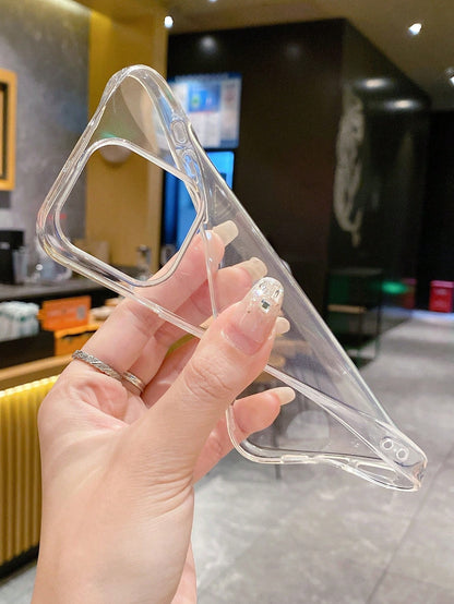 1pc Classic Transparent Soft Phone Case With Large Hole, Compatible With IPhone, Galaxy And Other Smartphones, International Version,  Not The Domestic Version