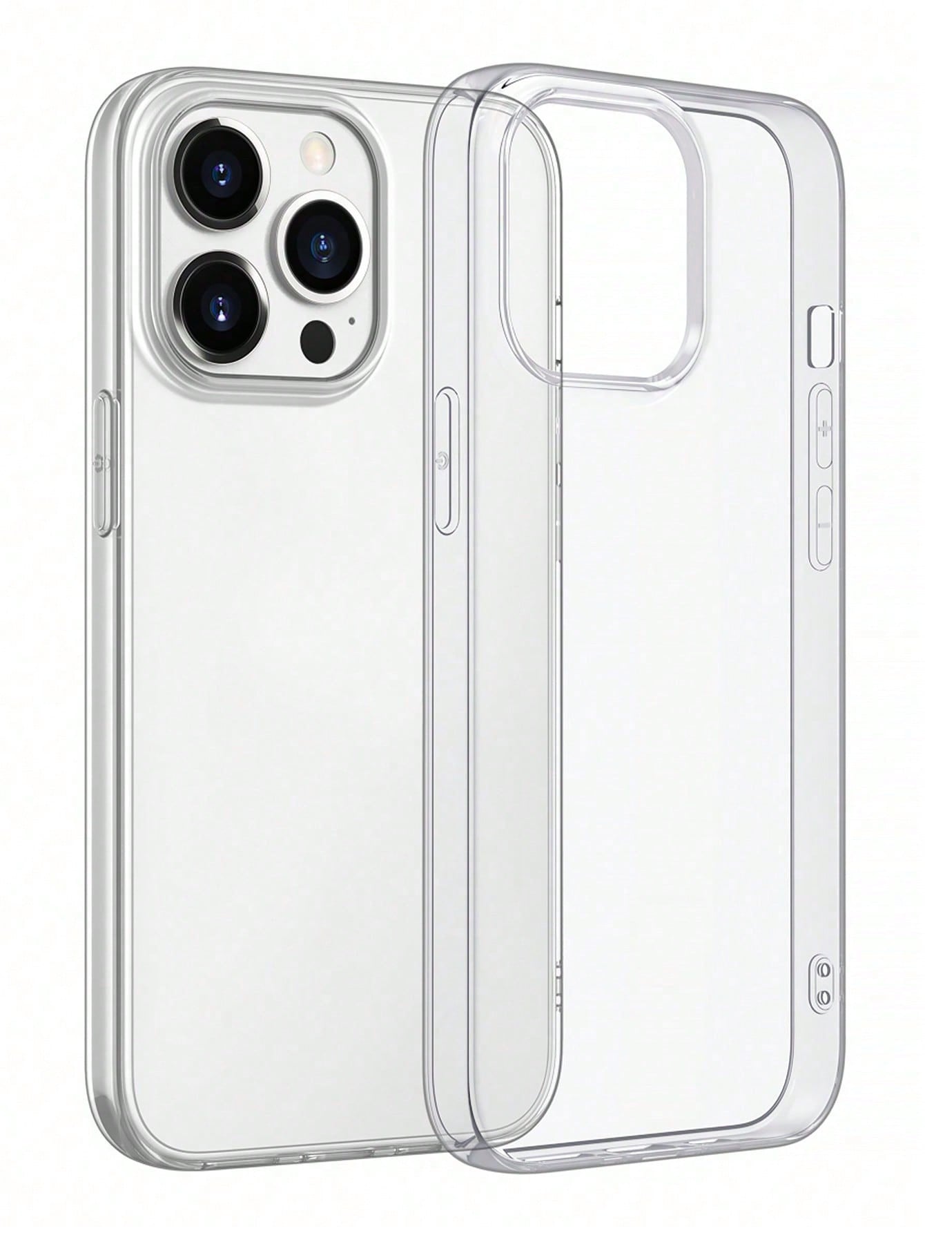 1pc Classic Transparent Soft Phone Case With Large Hole, Compatible With IPhone, Galaxy And Other Smartphones, International Version,  Not The Domestic Version