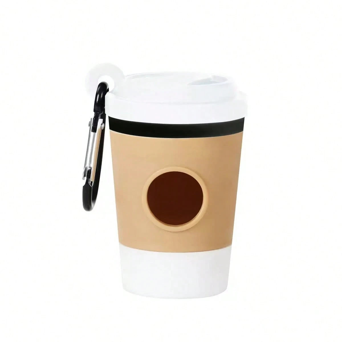 1pc Coffee Cup Shaped Durable Pet Waste Bag Dispenser With Trash Bags, Suitable For Dog Walking And Outdoor Travel, Cute Cartoon Creative Design, Hygienic, Random Waste Pickup Tool And Plastic Bag Sty
