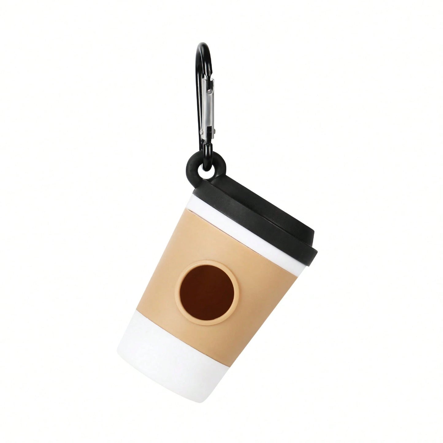 1pc Coffee Cup Shaped Durable Pet Waste Bag Dispenser With Trash Bags, Suitable For Dog Walking And Outdoor Travel, Cute Cartoon Creative Design, Hygienic, Random Waste Pickup Tool And Plastic Bag Sty
