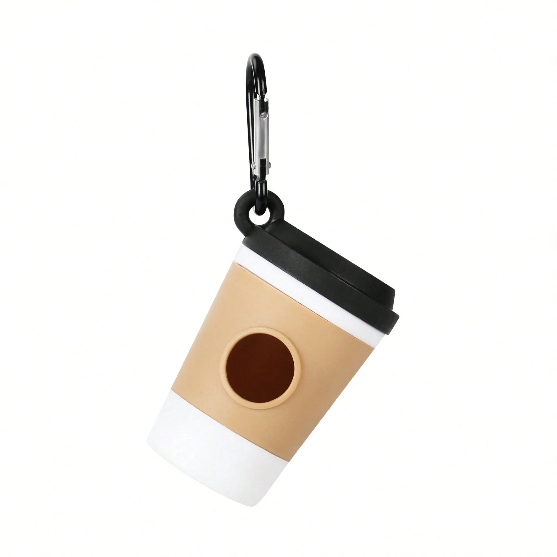 1pc Coffee Cup Shaped Durable Pet Waste Bag Dispenser With Trash Bags, Suitable For Dog Walking And Outdoor Travel, Cute Cartoon Creative Design, Hygienic, Random Waste Pickup Tool And Plastic Bag Sty