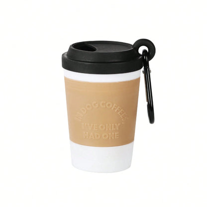 1pc Coffee Cup Shaped Durable Pet Waste Bag Dispenser With Trash Bags, Suitable For Dog Walking And Outdoor Travel, Cute Cartoon Creative Design, Hygienic, Random Waste Pickup Tool And Plastic Bag Sty