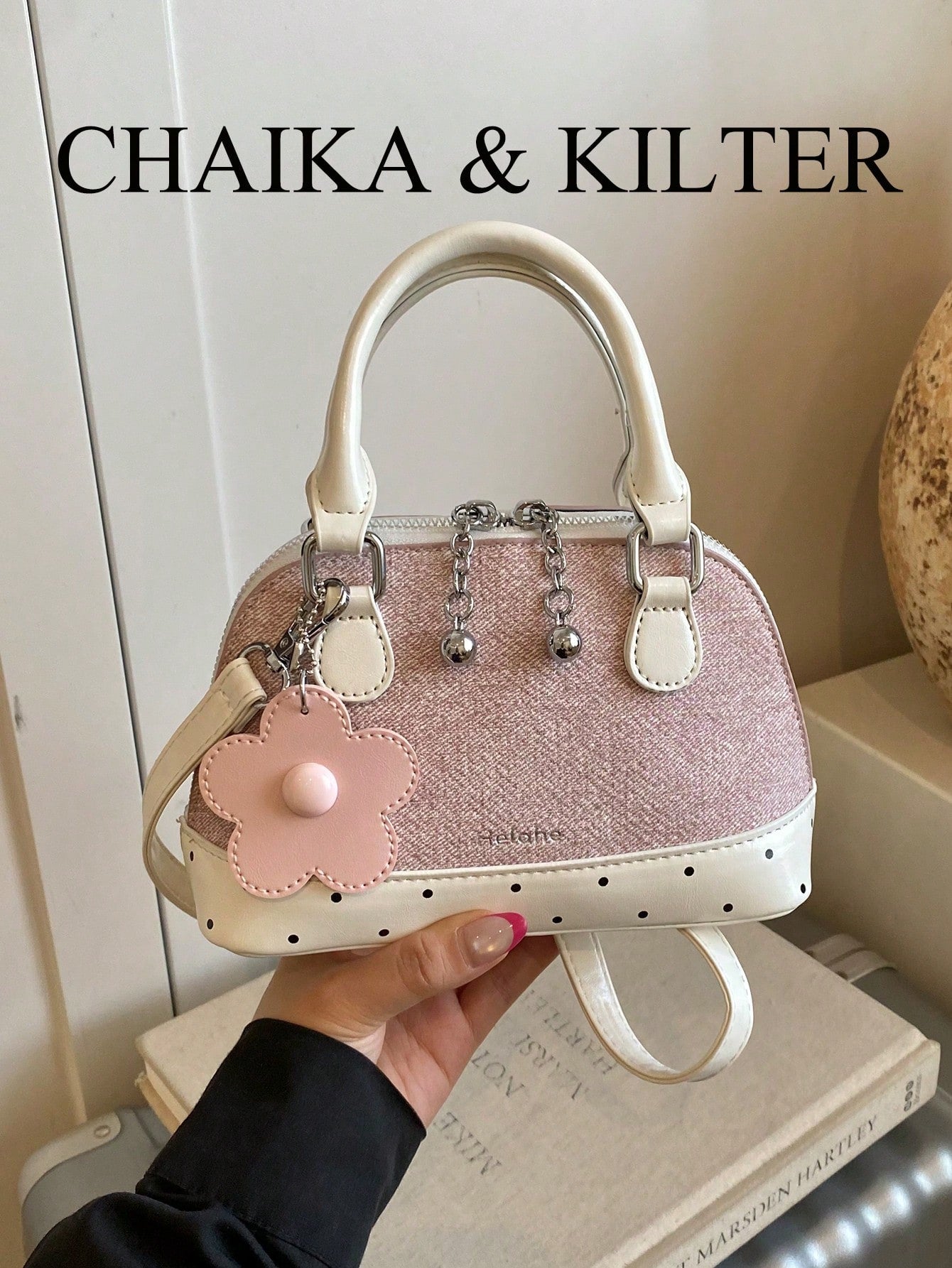 1pc Color Block PU Leather New Women Backpack, Shoulder Bag, Crossbody Bag, Fashionable Shell Handbag, Adjustable Strap, Suitable For Girls, College S