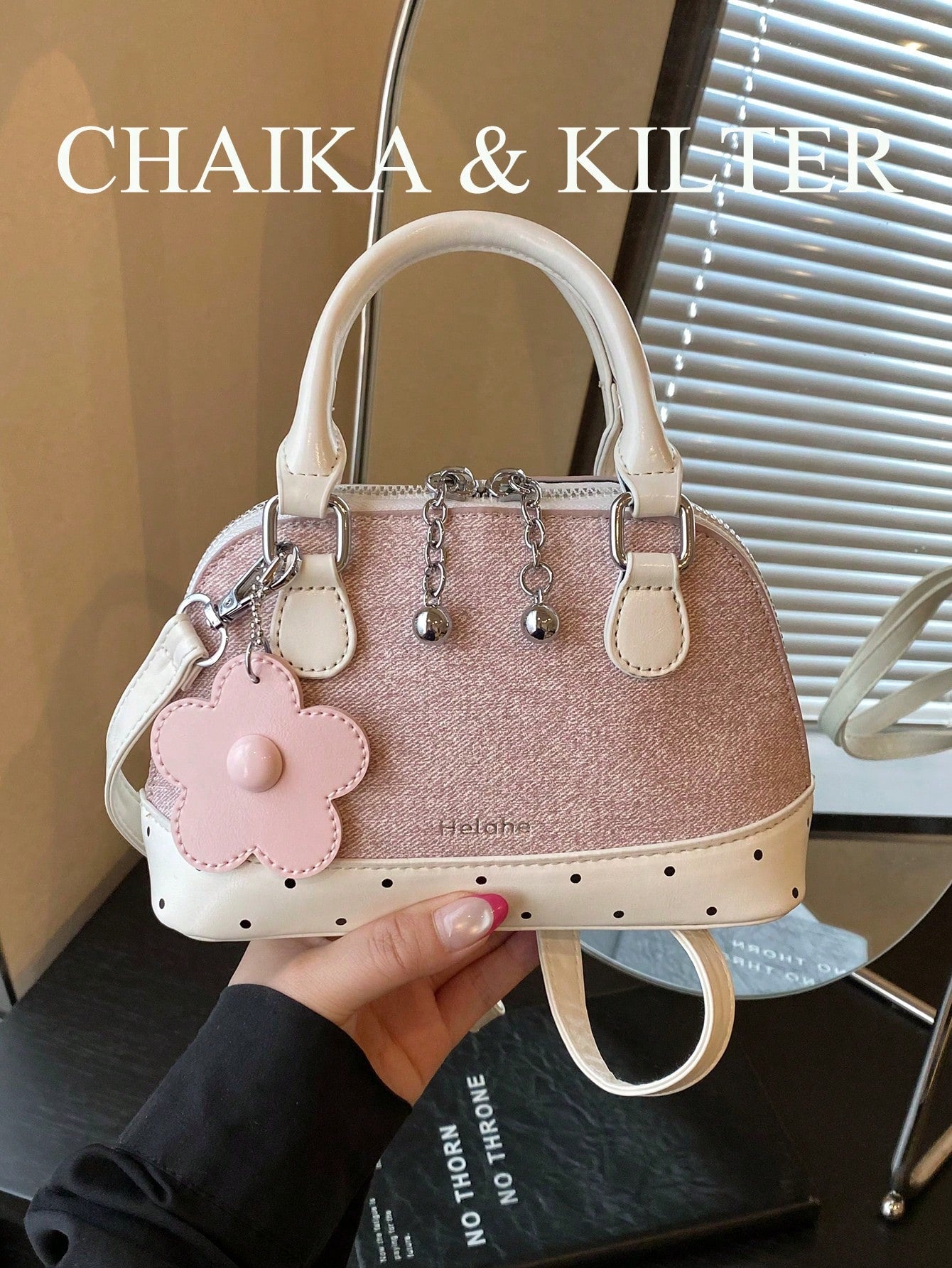 1pc Color Block PU Leather New Women Backpack, Shoulder Bag, Crossbody Bag, Fashionable Shell Handbag, Adjustable Strap, Suitable For Girls, College S