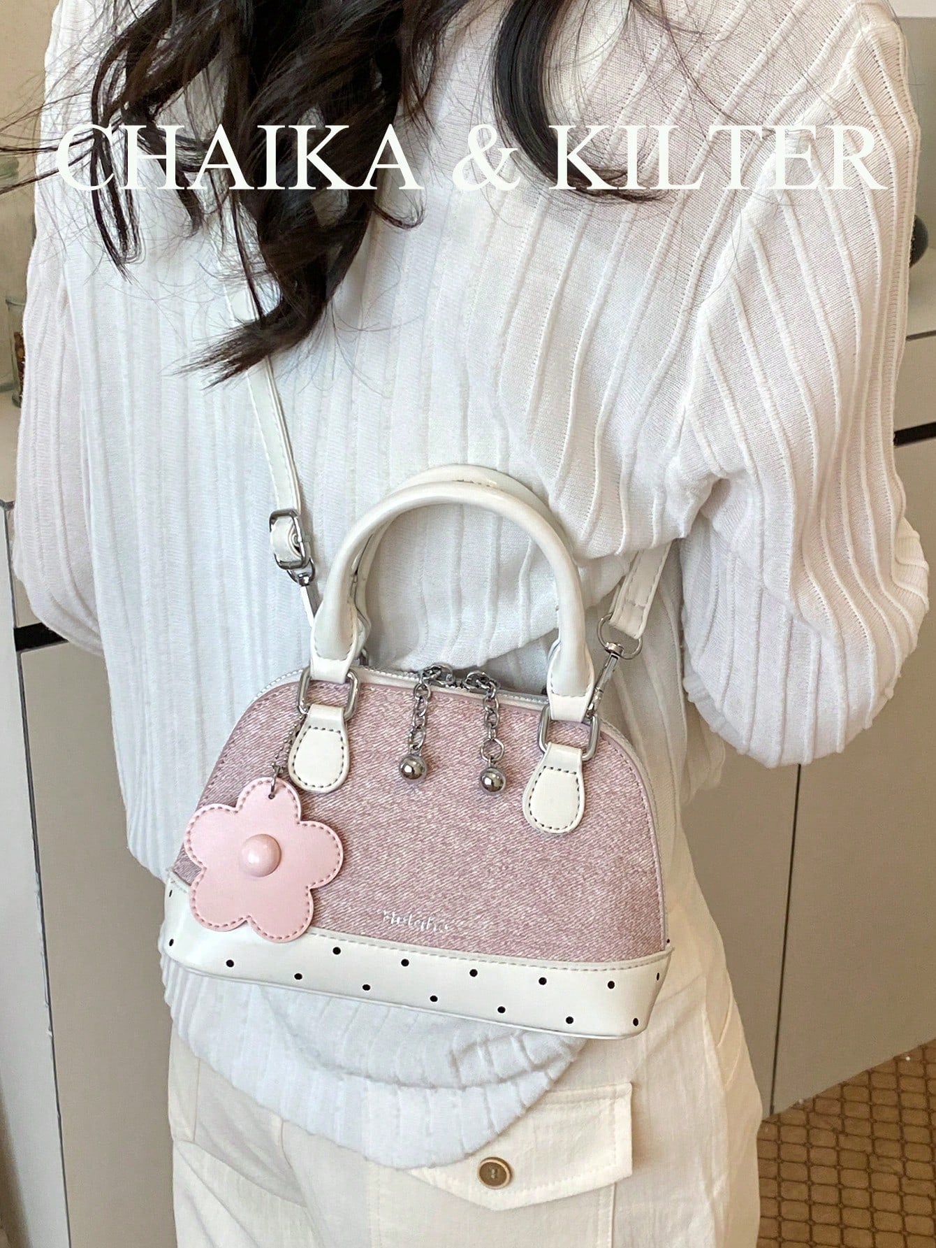 1pc Color Block PU Leather New Women Backpack, Shoulder Bag, Crossbody Bag, Fashionable Shell Handbag, Adjustable Strap, Suitable For Girls, College S