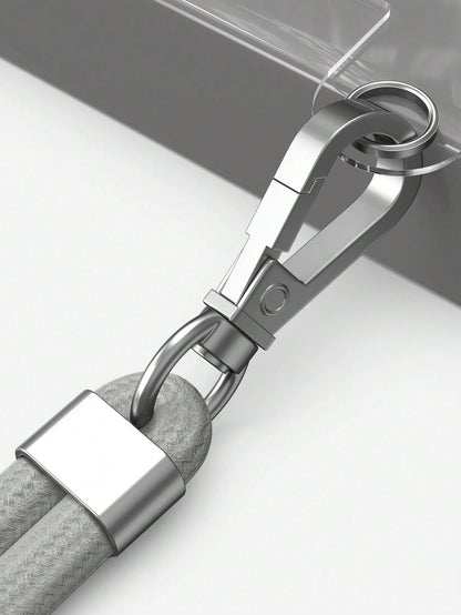 1pc Crossbody Phone Lanyard (Grey), Includes Transparent Pad For Phone Case Attachment, Multi-Functional Adjustable Neck Strap, Length 145cm/57in, Compatible With All Smartphones, Universal Lanyard Su