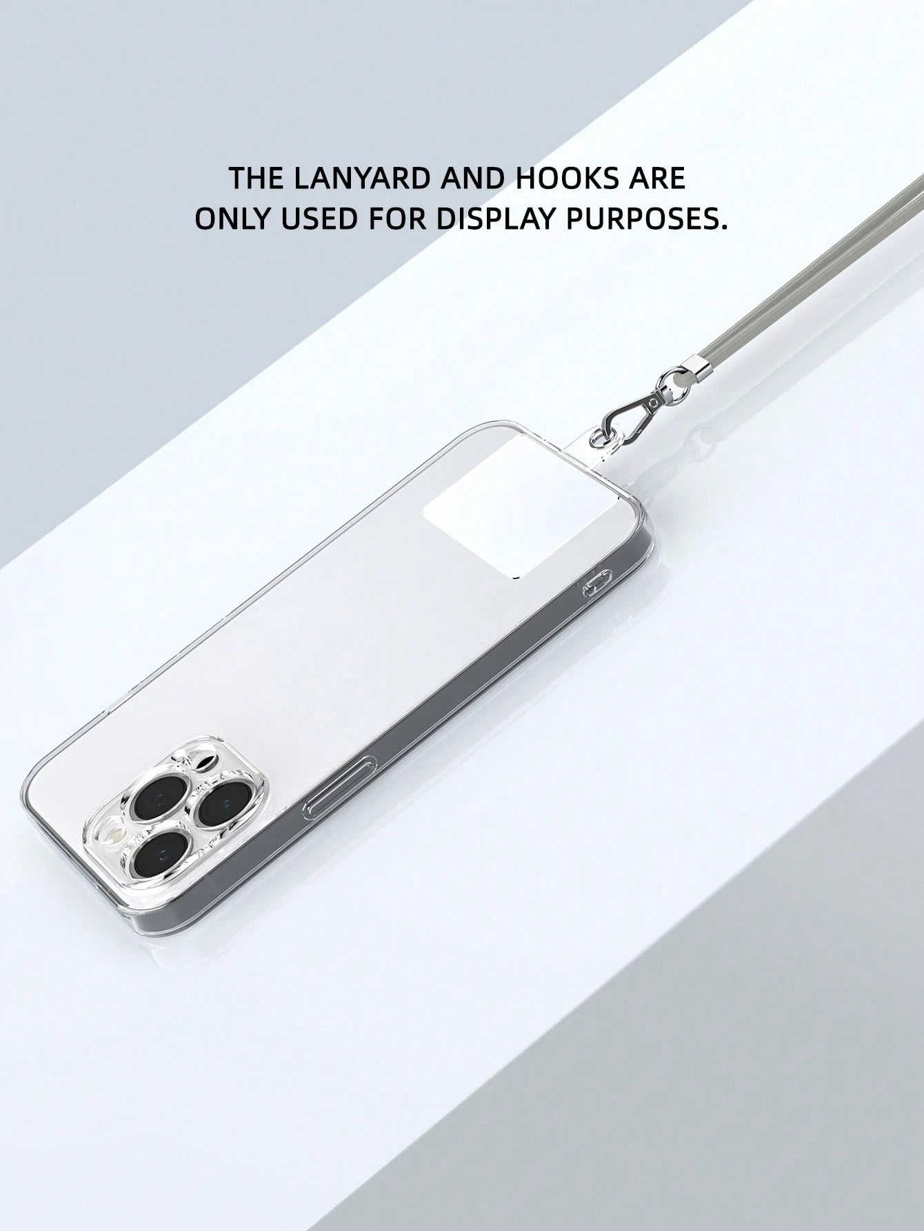 1pc Crossbody Phone Lanyard (Grey), Includes Transparent Pad For Phone Case Attachment, Multi-Functional Adjustable Neck Strap, Length 145cm/57in, Compatible With All Smartphones, Universal Lanyard Su