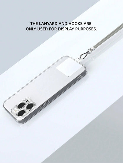 1pc Crossbody Phone Lanyard (Grey), Includes Transparent Pad For Phone Case Attachment, Multi-Functional Adjustable Neck Strap, Length 145cm/57in, Compatible With All Smartphones, Universal Lanyard Su