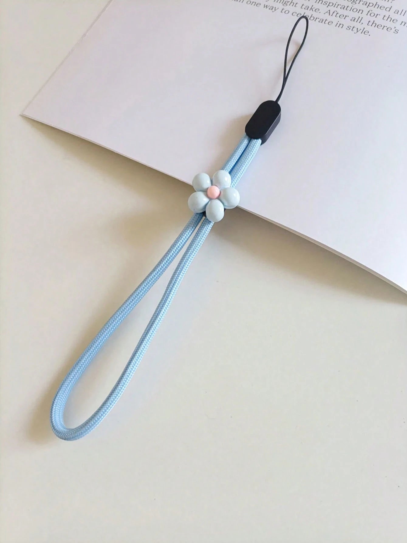 1pc Cute 3D Flower Phone Lanyard, Wrist Strap, Anti-Lost Phone Cord, Macaron Color, Soft Braided Wristband, USB/Key Wrist Strap Pendant