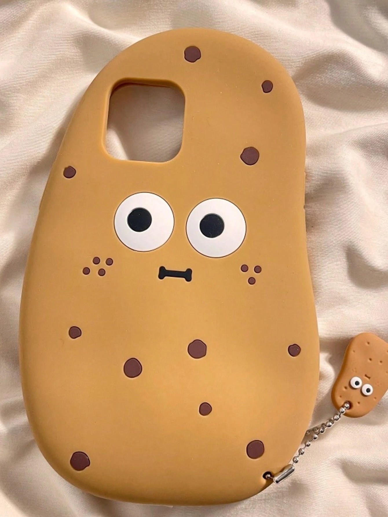 1pc Cute 3D Potato Design Phone Case Compatible With IPhone 15 Pro Max, IPhone 14 Series, IPhone 11, IPhone 12, IPhone 16 Pro, Silicone Shockproof Protective Cover Waterproof Anti-Fall Scratch Resista